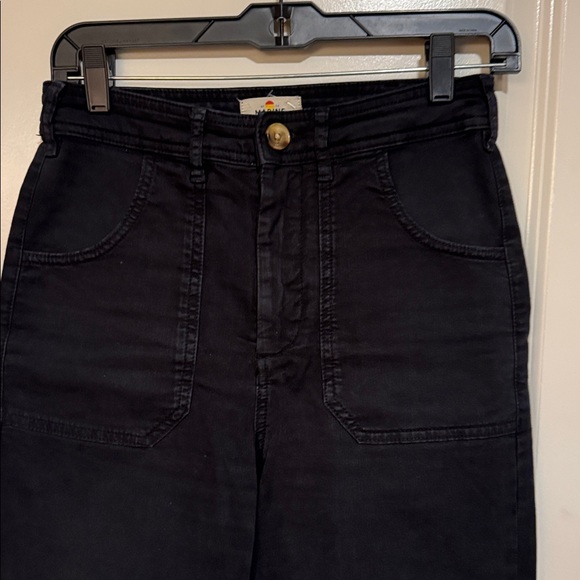 Marine Layer Bridget Twill Flare Pants Full Length Black - Picture 4 of 12